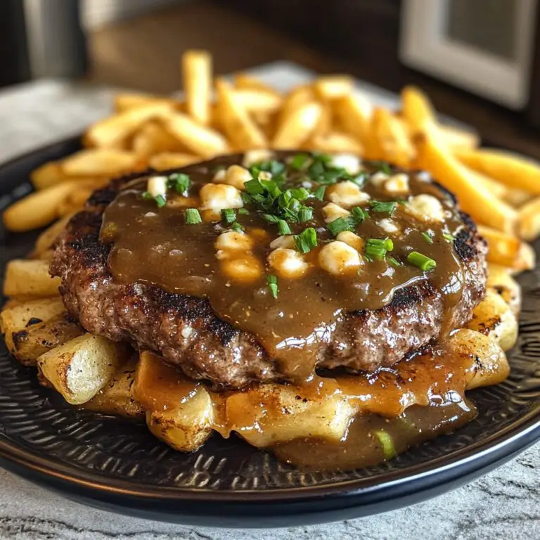 Steaks de hamburger savoureux garnis de sauce riche et de frites croustillantes