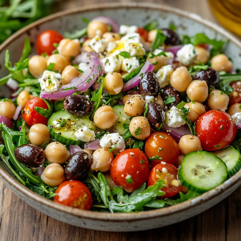 Salade Vibrante de Pois Chiches avec Légumes Frais et Vinaigrette Piquante