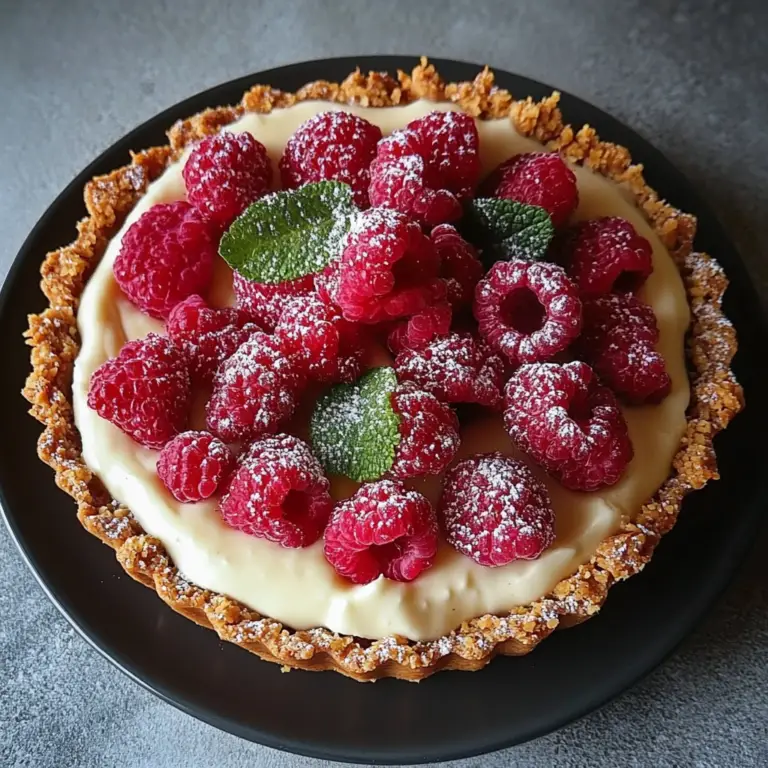🍰 Tarte Fraîcheur aux Framboises et Spéculoos Sans Cuisson : Le Dessert Parfait de l’Été !