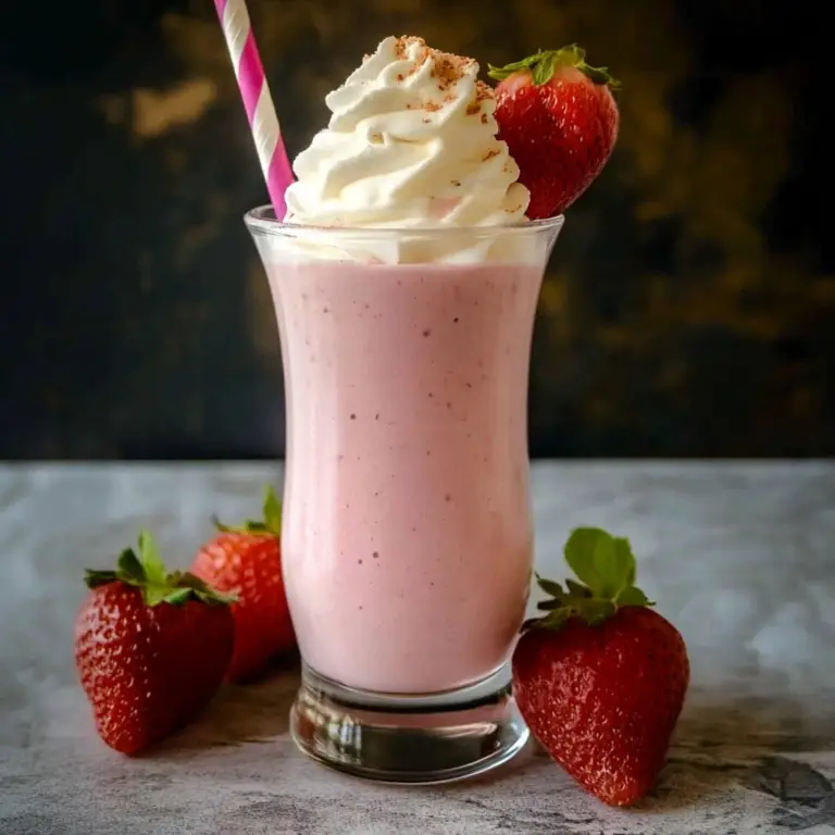 🍓 Milkshake à la Fraise Maison – Crémeux, Rafraîchissant et 100 % Gourmand