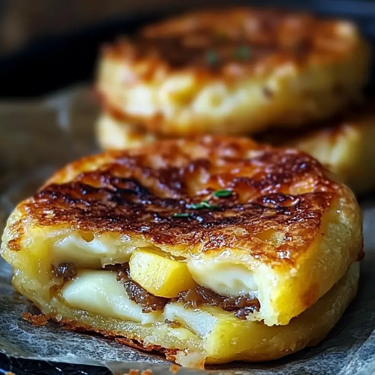 Galettes de Pommes de Terre à la Crème d’Ail et Fromage