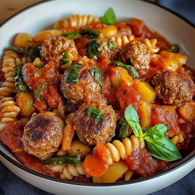 🍝 Pâtes aux Boulettes Gourmandes et Légumes en Sauce