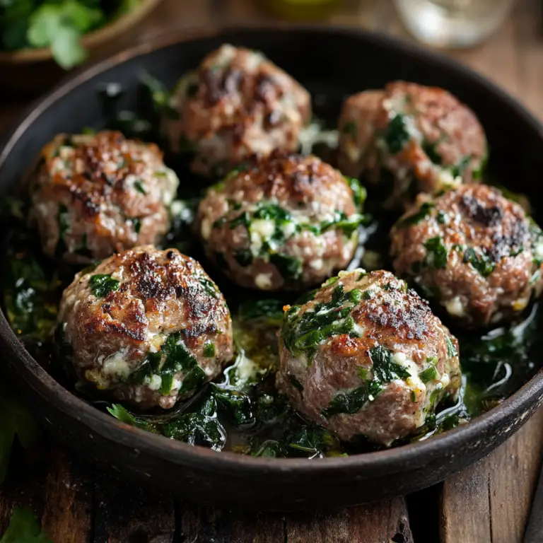 Boulettes de Viande aux Épinards à l’Ail Farcies à la Mozzarella : Le Cœur Filant de la Gourmandise