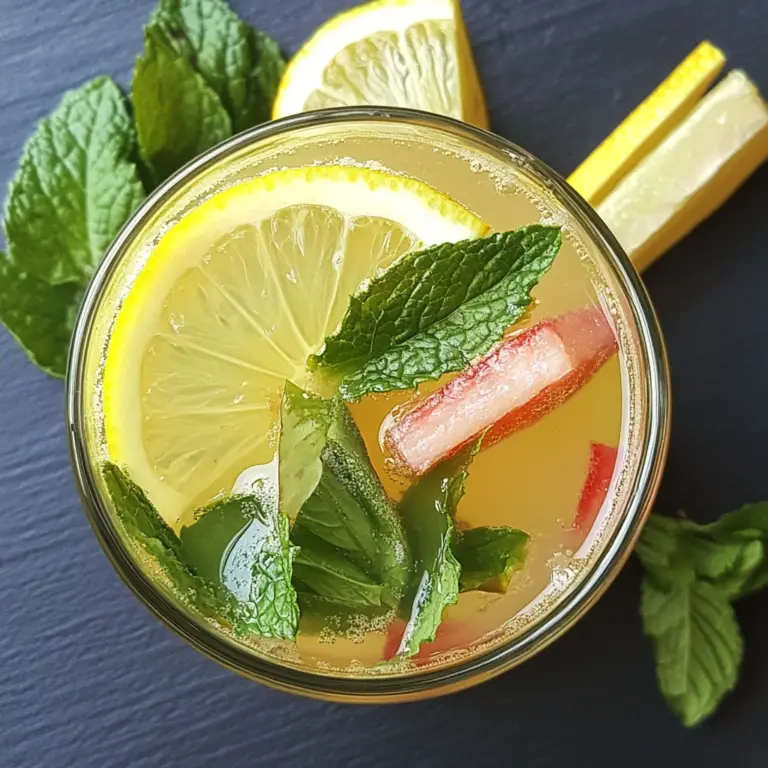 Limonade à la Rhubarbe, Citron et Menthe : La Fraîcheur Acidulée de l’Été