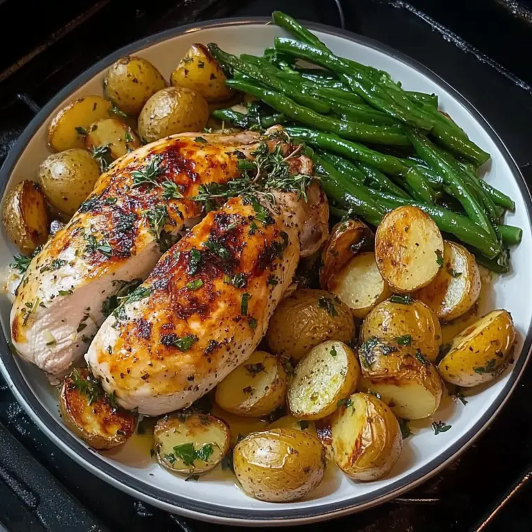 🍗 Poulet aux Herbes et Ail, Pommes de Terre et Haricots Verts au Four