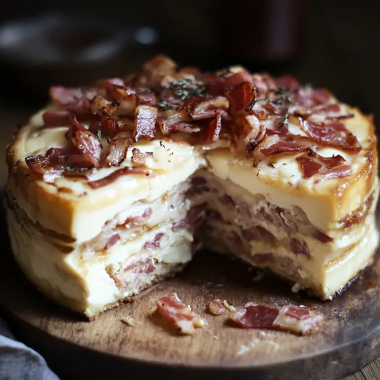 Cake Camembert et Lardons : Un Trésor Salé de la Cuisine Française 🥓🧀🌿