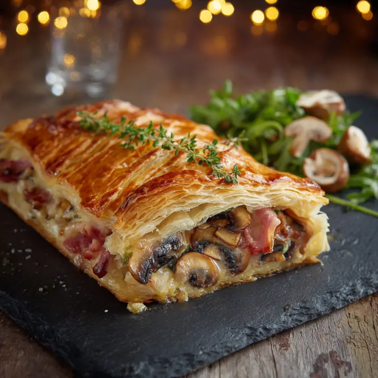Le MEILLEUR Feuilleté aux Champignons et Jambon : Croustillant, Crémeux et Irrésistible !