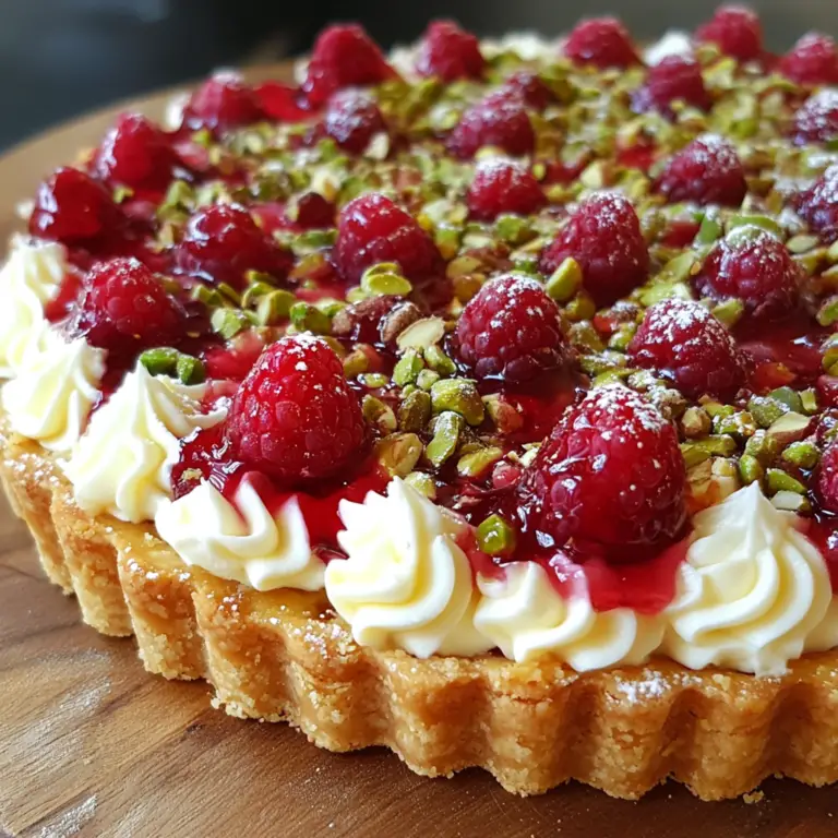 Tarte Framboises Pistache & Crème Vanille : L’Élégance Gourmande en Un Dessert ! 🥧🍓💚🍦