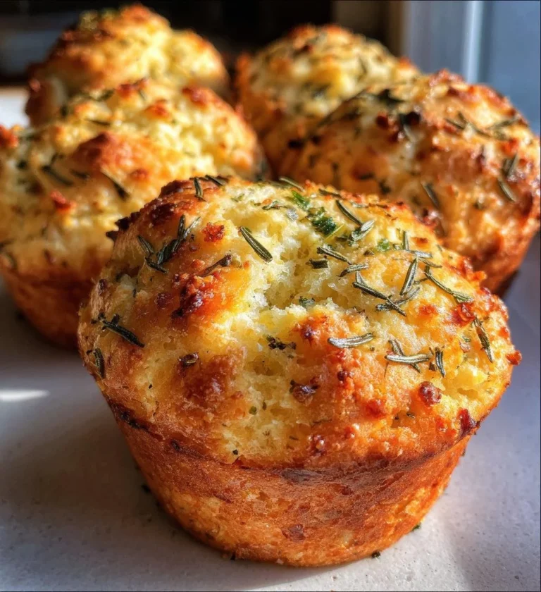 Muffins focaccia à l'ail et romarin avec une croûte dorée