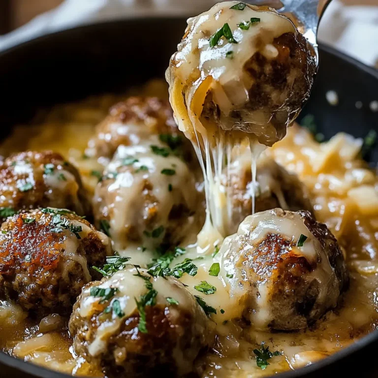 French Onion Meatballs with Savory Onion Sauce