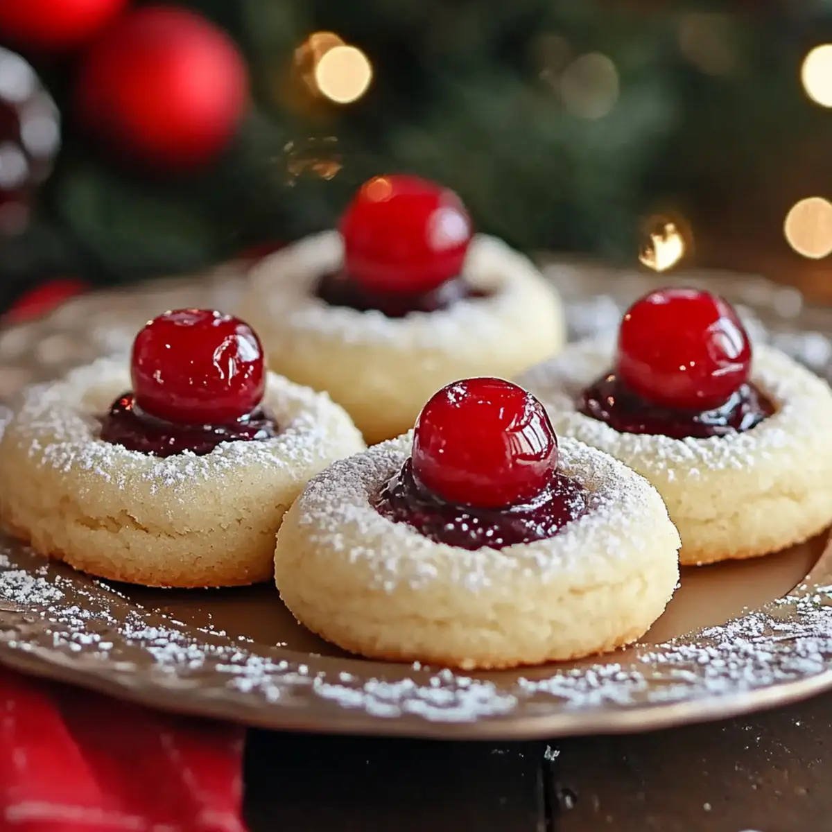 Christmas Maraschino Cherry Shortbread Cookies