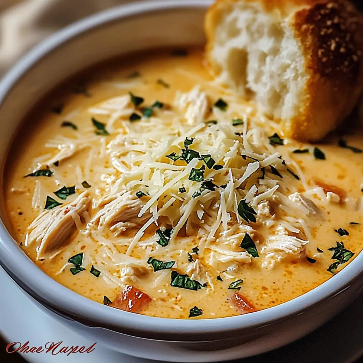 Crock Pot Creamy Chicken Parmesan Soup