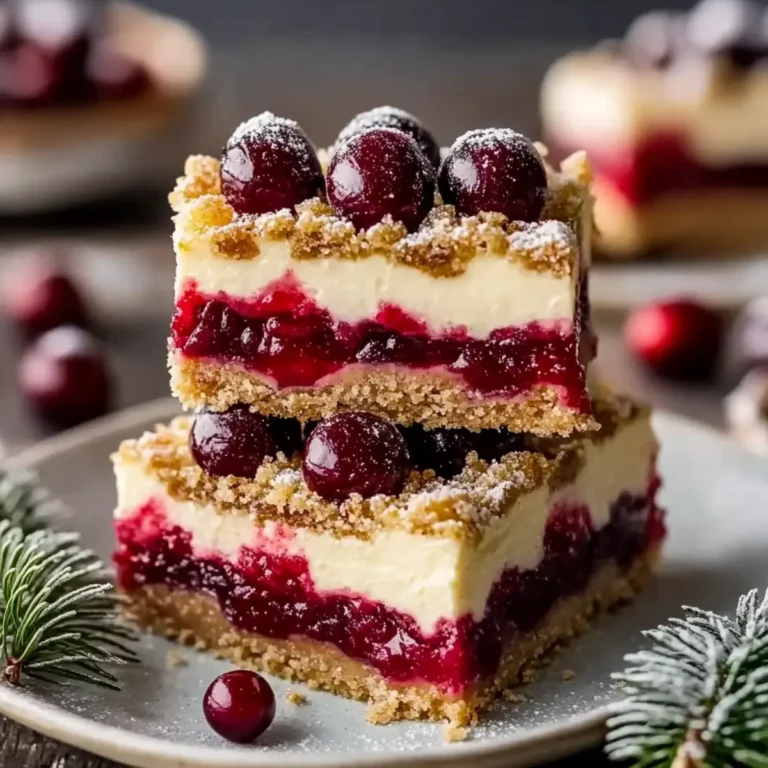 Christmas Cherry Cheesecake Bars – Festive Holiday Dessert with Cherry Pie Filling