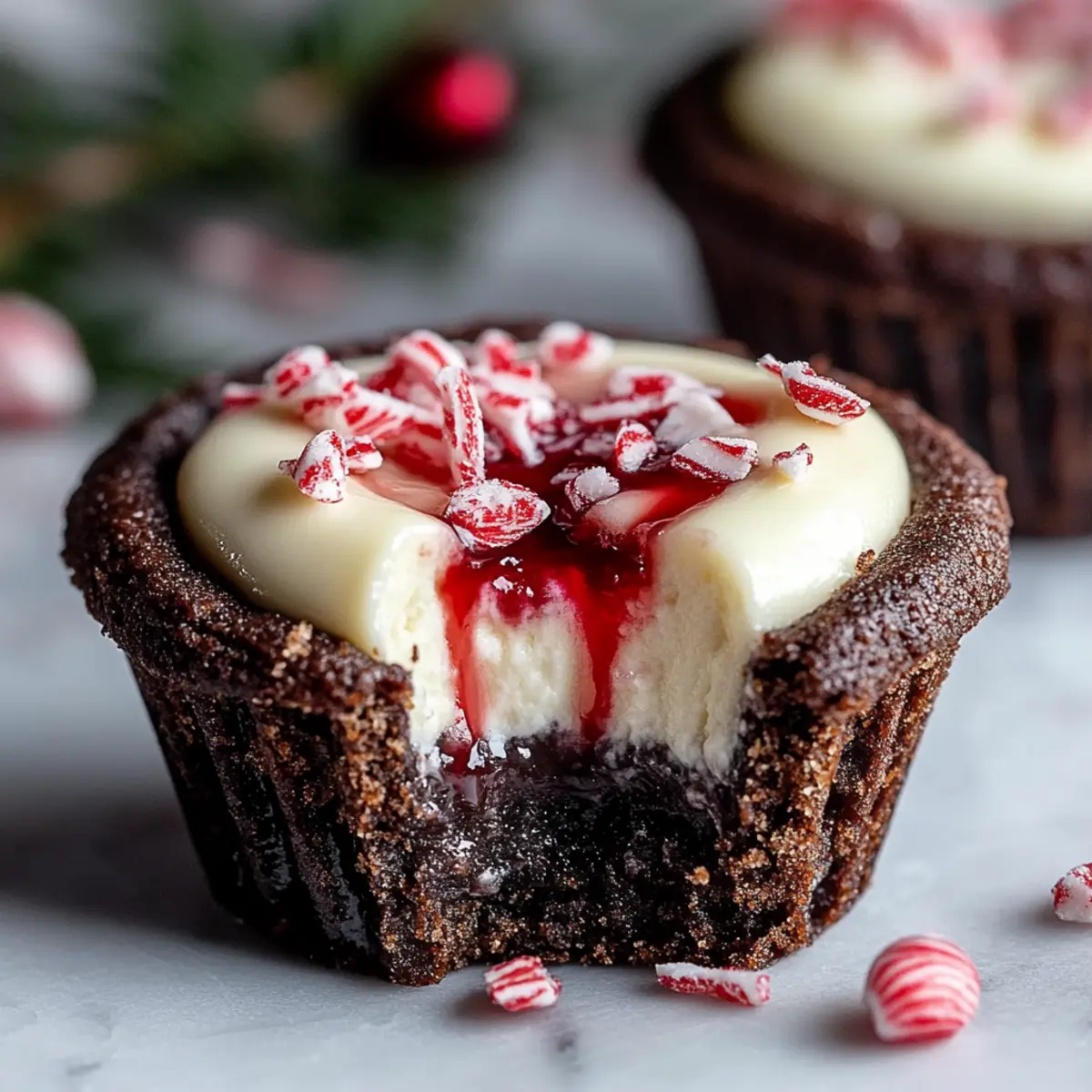 Chocolate Peppermint Cookie Cups with Cheesecake Filling