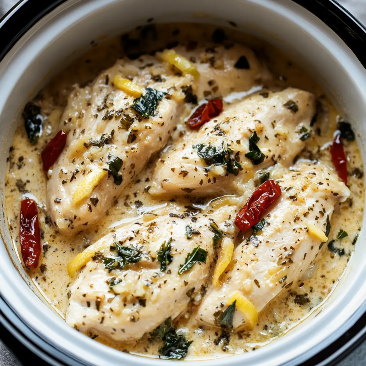 Slow Cooker Lemon Herb Chicken and Rice