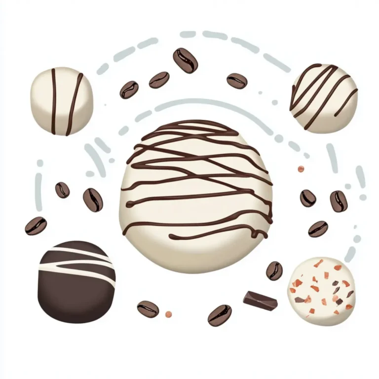 Gourmet Coffee-Infused Chocolate Bonbons with White Chocolate Coating