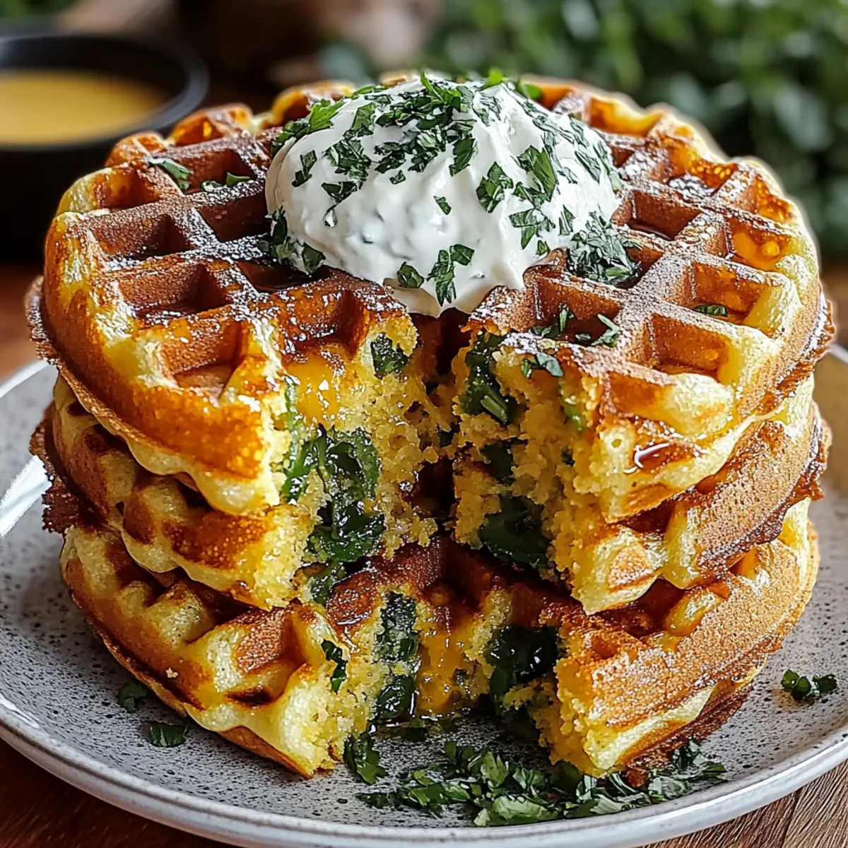 Spicy Cheddar Jalapeño Cornbread Waffles You’ll Love