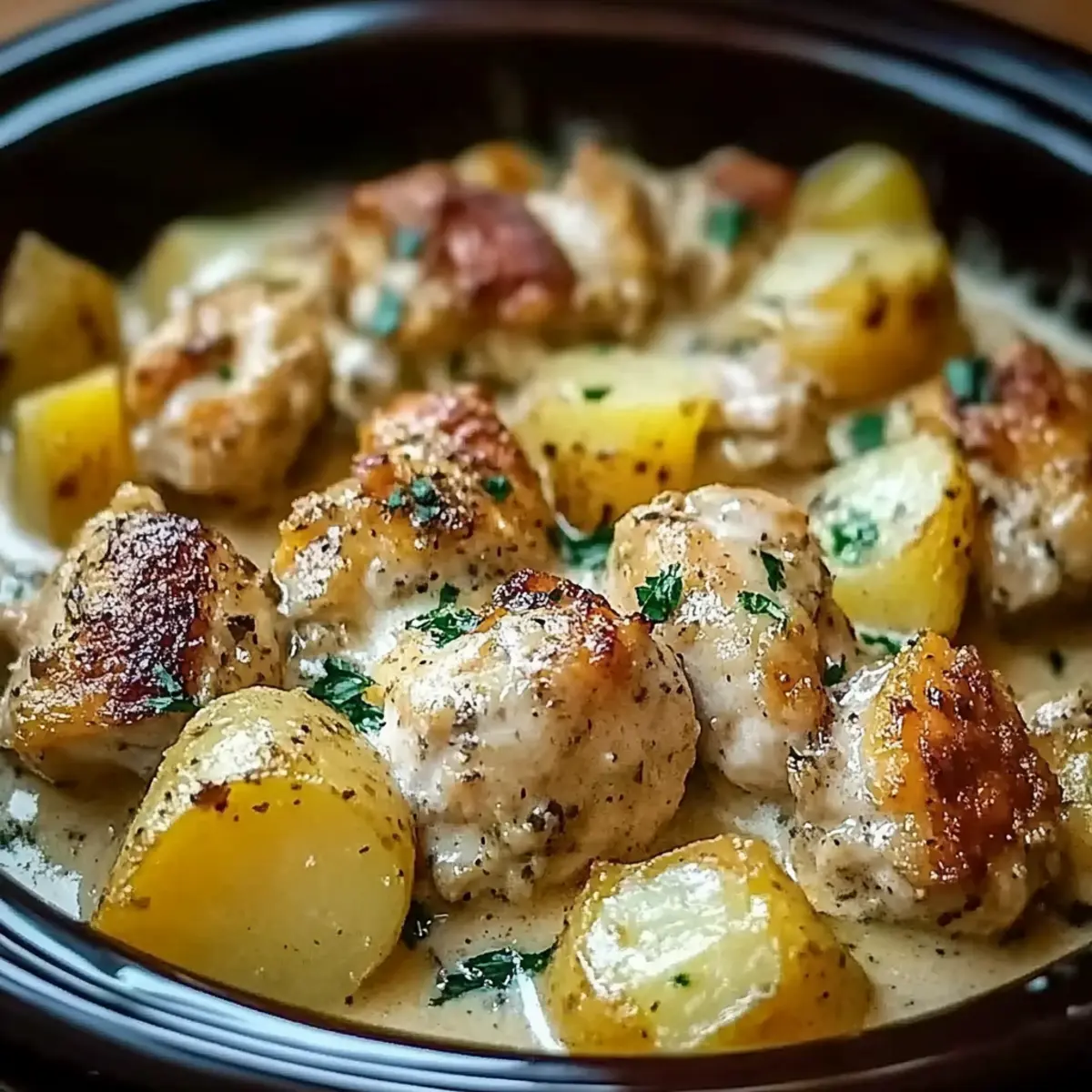 Garlic Parmesan Crockpot Chicken and Potatoes