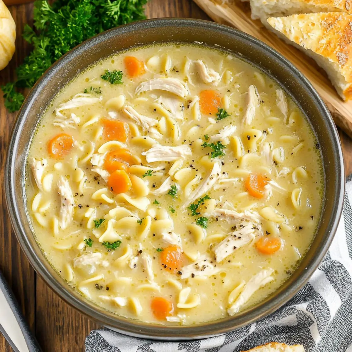 🥣 Easy Crockpot Creamy Chicken Noodle Soup Recipe