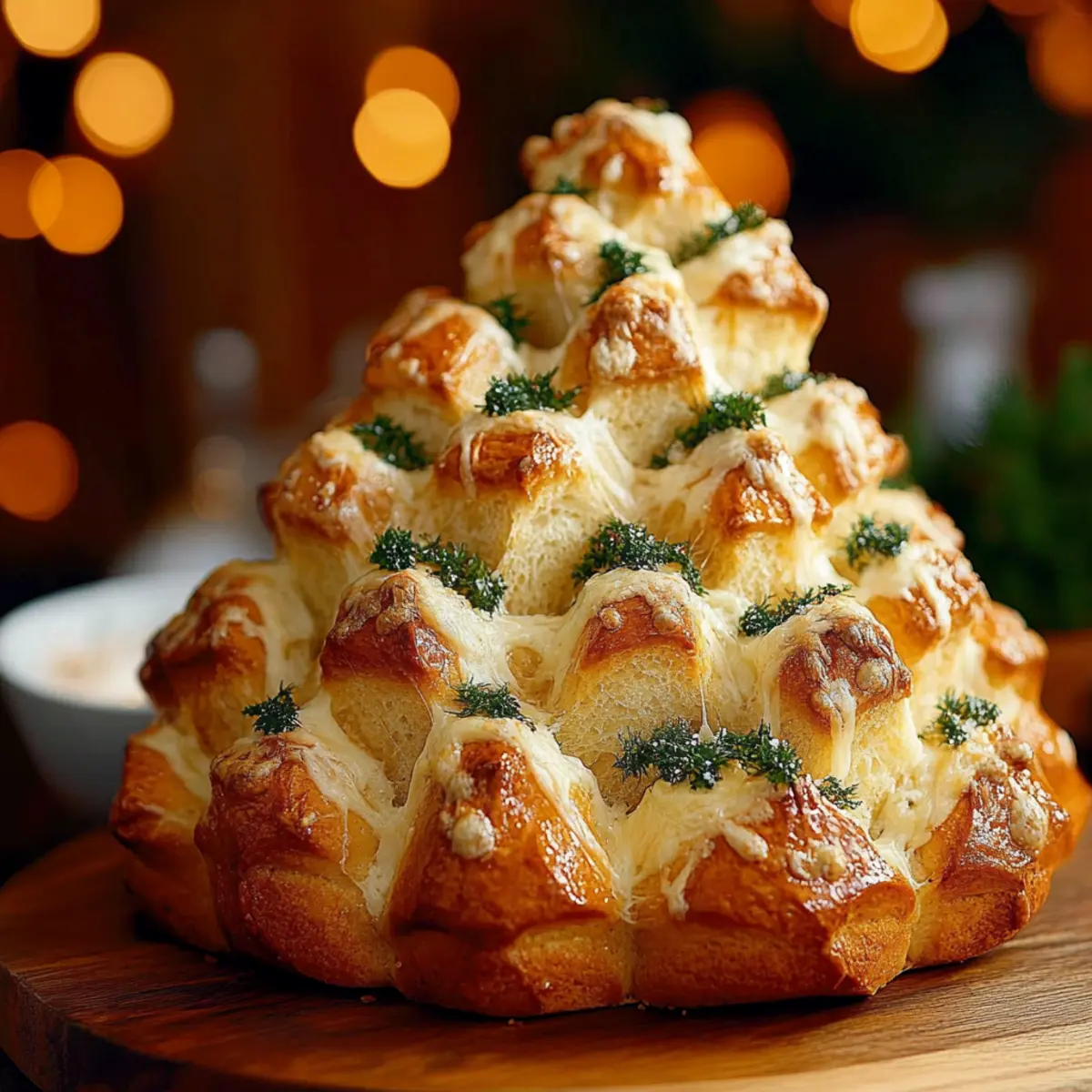 Cheesy Pull-Apart Christmas Tree Bread – Easy Holiday Appetizer