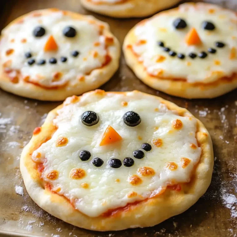 Mini Snowman Pizzas