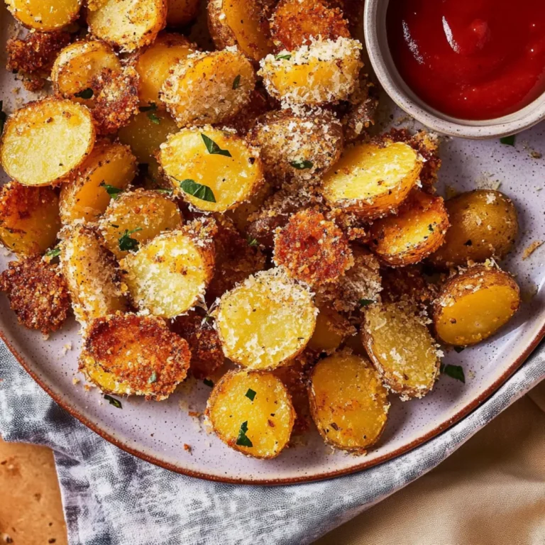 Viral Crispy Garlic Parmesan Crusted Potatoes