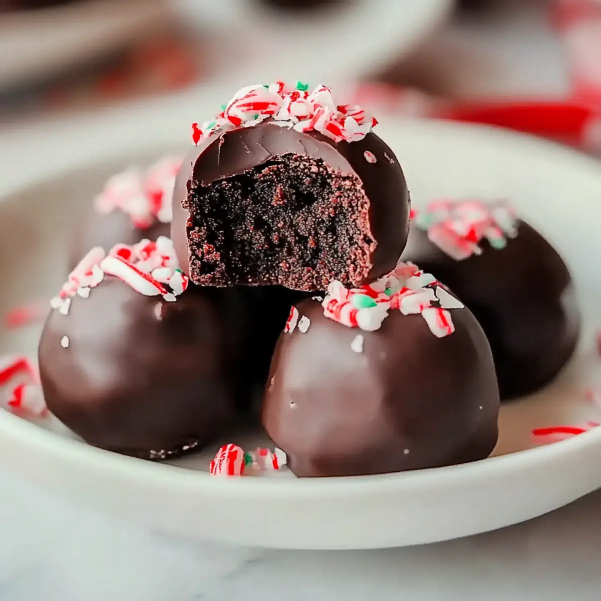 Peppermint Brownie Truffles